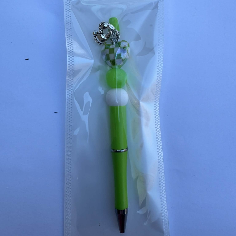 Green Charm Top Beaded Pen